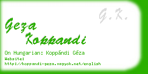 geza koppandi business card