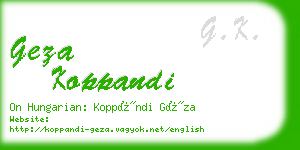 geza koppandi business card